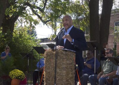 André Carson speaks to audience