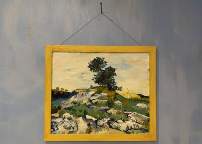 Replica of Van Gogh painting Rock with Oak Tree