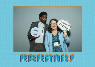Andrea Lott Haney and Daniel A. Martin posing at the 2023 Indiana Afterschool Network's Summit for Out-of-School Learning