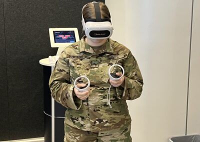 student using virtual reality program produced by iXPLORE and The Sapphire for Republic Airlines