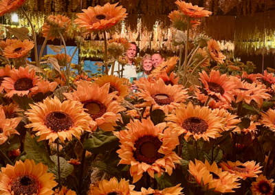 For Newfields’ exhibit 'The LUME Indianapolis featuring VanGogh,' our team created and installed a 3D set version of VanGogh’s famous paintings of The Bedroom and a ‘Sunflower Infinity Room’ that allows attendees to stroll through a field of sunflowers that seems to go on and on and on…